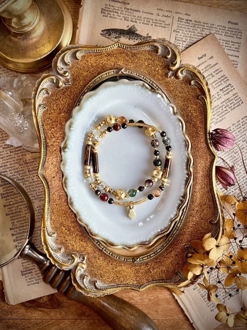 -秋收豐果-天然水晶手鏈/黃銅手鍊