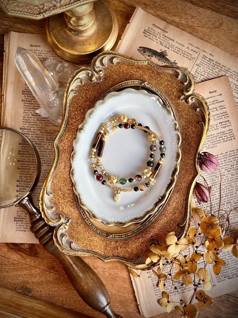 -秋收豐果-天然水晶手鏈/黃銅手鍊