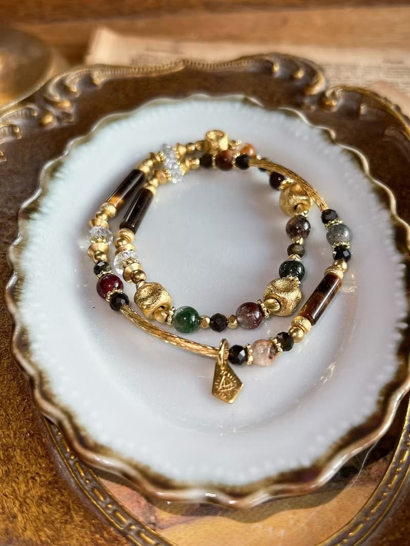 -秋收豐果-天然水晶手鏈/黃銅手鍊