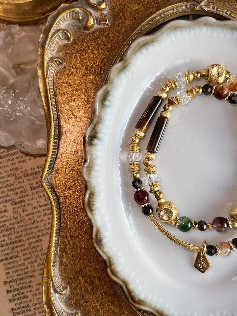 -秋收豐果-天然水晶手鏈/黃銅手鍊