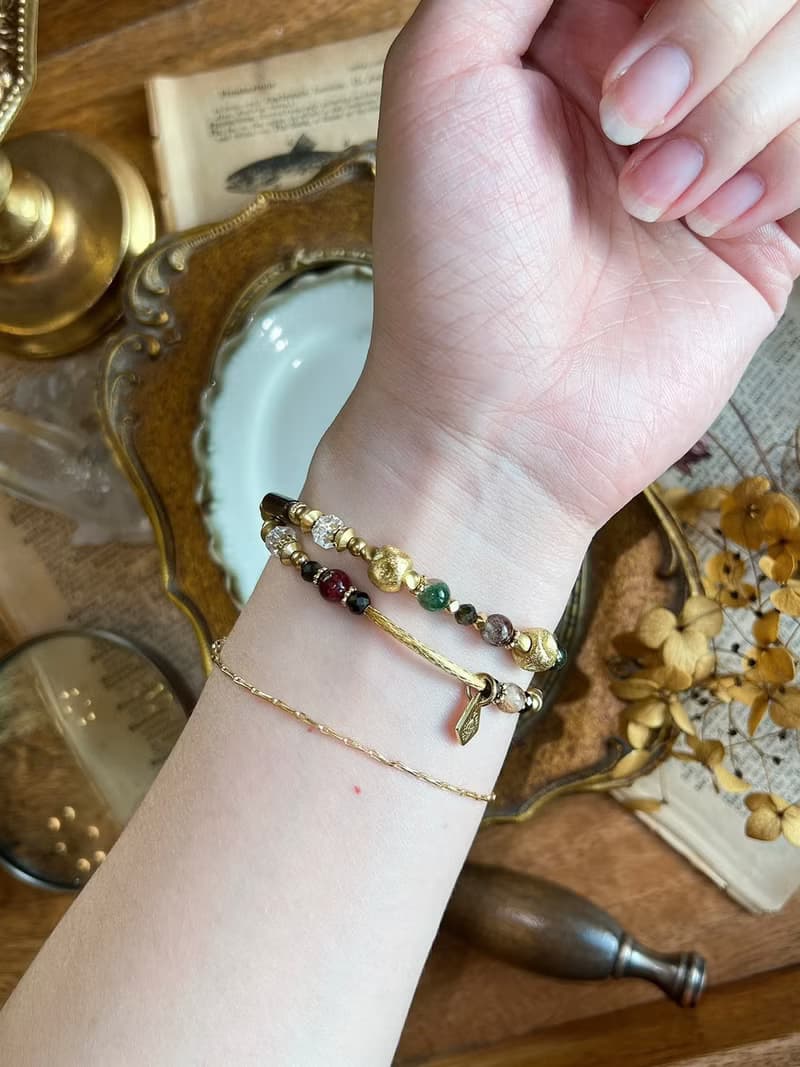 -秋收豐果-天然水晶手鏈/黃銅手鍊