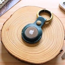 AirTag 保護套 孔雀藍 義大利牛皮手工製作 免費刻字