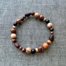 ||雪森|| 森林系中性手環。西伯利亞雪松子/沉香/花梨木 快速出貨