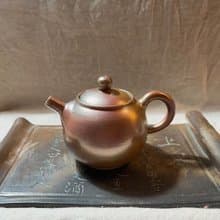 福品釋出 柴燒落灰玫瑰金內蓋正把茶壺  / 小平凡手作