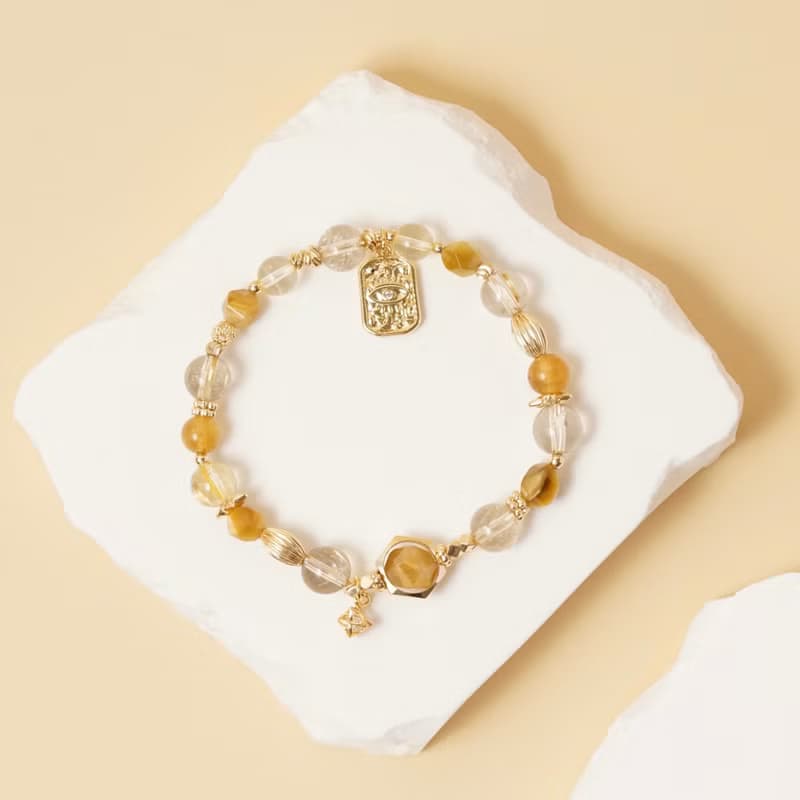 【異域風】圖坦卡門的寶藏 | 金髮晶/碧璽/虎眼石 | 能量水晶