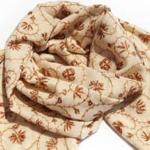 喀什米爾Cashmere/羊絨圍巾/純羊毛圍巾披巾/戒指絨披肩-刺繡花朵