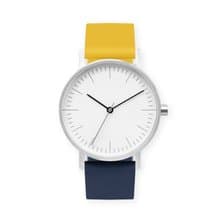 BIJOUONE彼樹灣 B001系列 白色表盤 雙拼彩色硅膠表帶 防水手錶