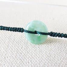 本命年【歲歲平安】平安扣翡翠絲光編織手鍊*SW66*招財開運