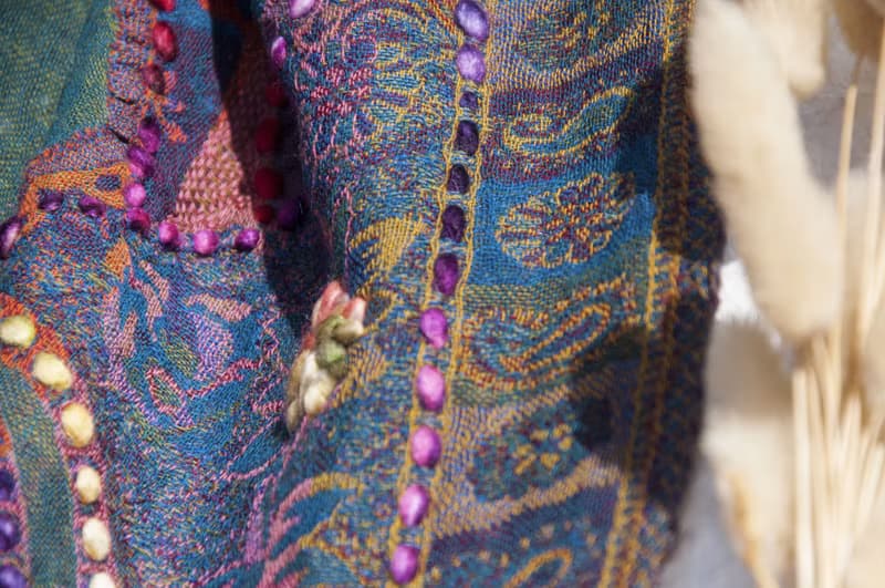 喀什米爾Cashmere羊絨毯 刺繡毛毯 羊毛蓋毯 保暖披肩 針織 刺繡羊毛披肩 針織蓋毯 刺繡圍巾 羊絨披巾 聖誕-花