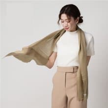 焦糖黃 | 窄版素面 喀什米爾圍巾