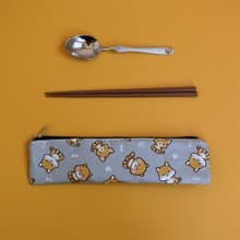 外出餐具組(筷袋+筷子+湯匙)_可愛狗狗