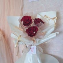厄瓜多永生玫瑰花束(3朵) 情人節花禮 求婚花束 生日禮