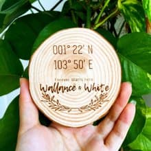 經緯坐標年輪原木杯墊| 地理科學現代木質生活用品| 新居喬遷禮物