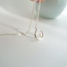 母親節禮物 純銀 月亮項鍊 珍珠款