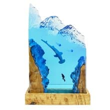 深海狂鯊、樹酯實木夜燈、辦公室桌面擺件、居家藝術雕塑、精品