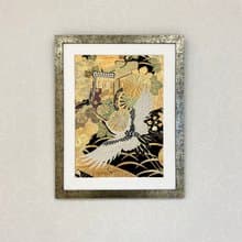 きものアート002　金彩御所鶴　金糸　着物　和モダンインテリア　縁起物 made in japan