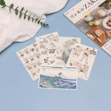 芸艸堂明信片-葛氏北齋-甲州石班澤/雀蛹/職人/魚濫觀世音/相撲