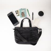 Tote+ 復古托特包 大容量 輕便防水 斜挎手提 優質尼龍 黑色
