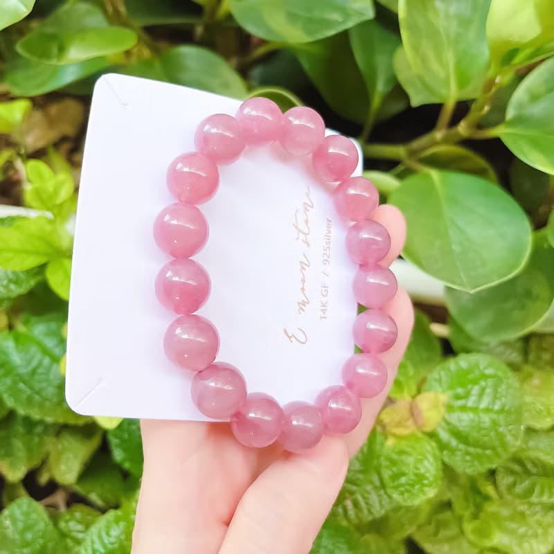 豔桃紫馬粉晶 老礦粉水晶手鍊 愛情 好人緣 桃花首選