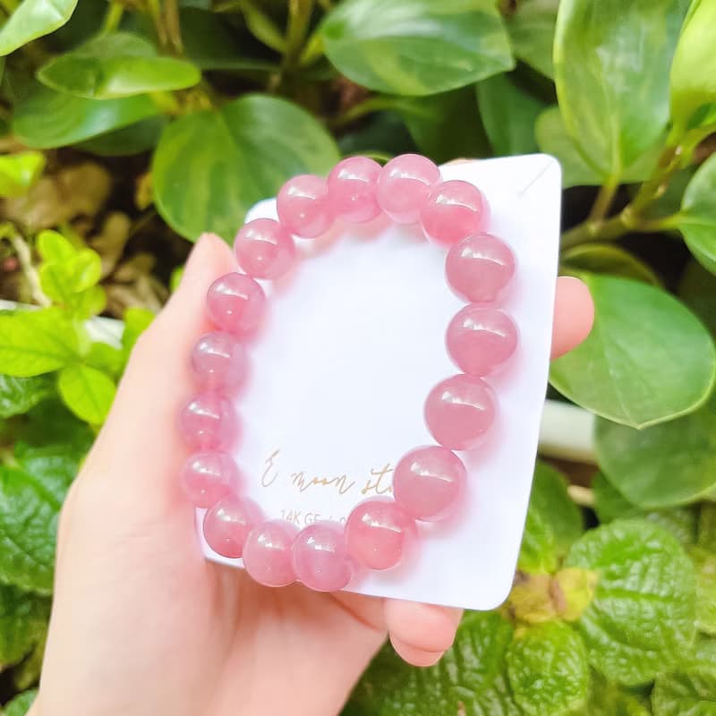 豔桃紫馬粉晶 老礦粉水晶手鍊 愛情 好人緣 桃花首選