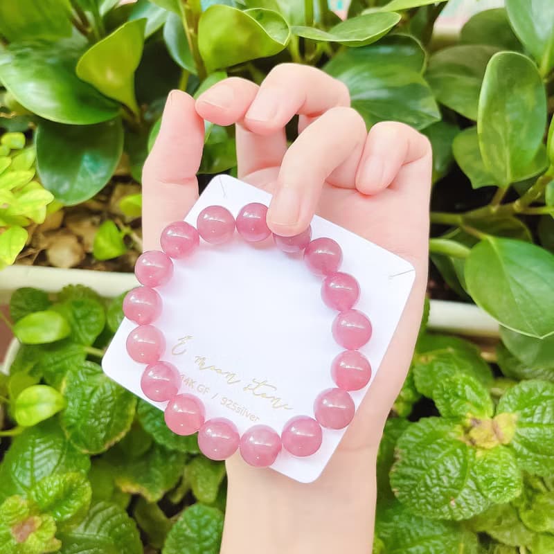 豔桃紫馬粉晶 老礦粉水晶手鍊 愛情 好人緣 桃花首選