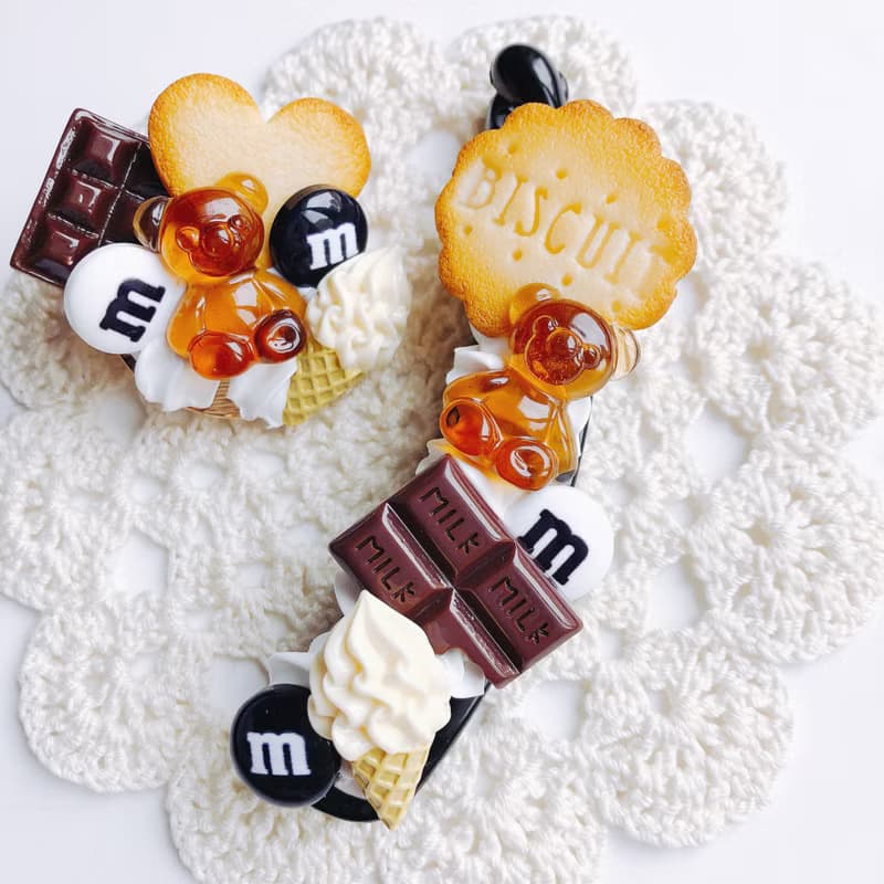 お菓子のバナナクリップ　chocolate   スイーツデコ  フェイクスイーツ