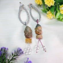 Six Cats 天然阿拉善 精雕 無相寶寶佛 編織包掛 吊飾 禮物