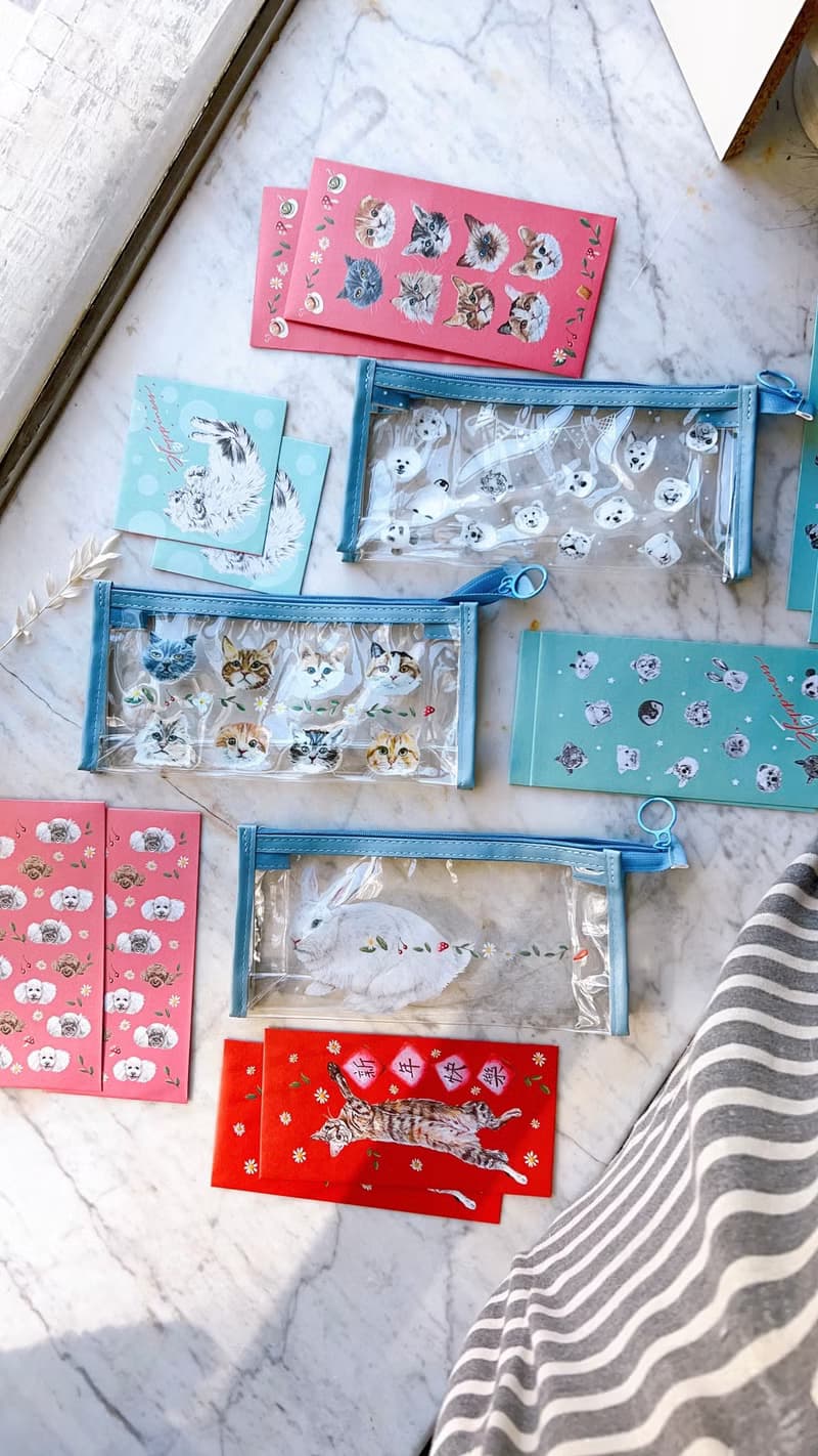 小貓 狗 兔 收納袋/利是袋/餐具袋/化妝袋/筆袋