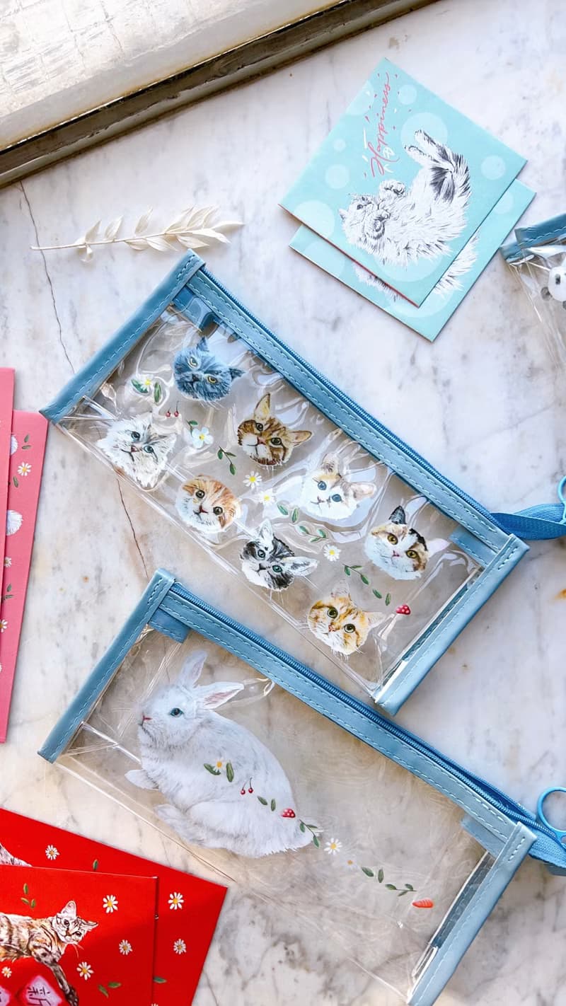 小貓 狗 兔 收納袋/利是袋/餐具袋/化妝袋/筆袋