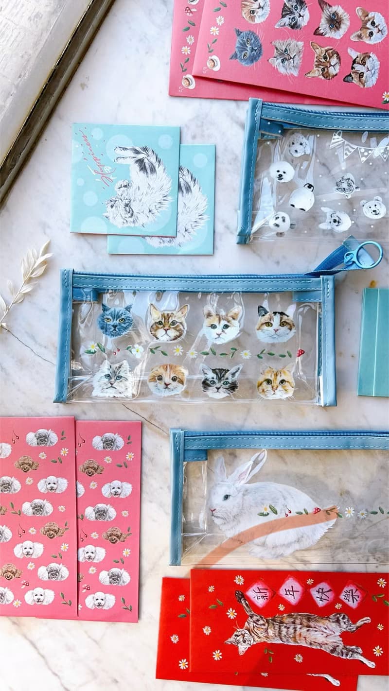 小貓 狗 兔 收納袋/利是袋/餐具袋/化妝袋/筆袋