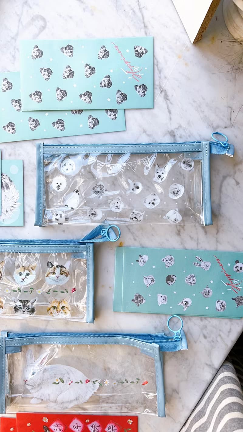 小貓 狗 兔 收納袋/利是袋/餐具袋/化妝袋/筆袋