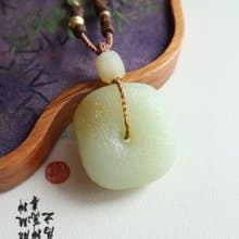 天然和田玉平安扣吊墜新疆老料戈壁和田玉脂份非常厚 男士項鏈