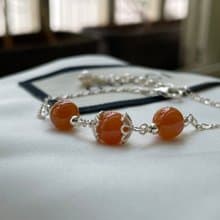 喜慶//天然翡翠A貨 紅翡 925銀 手鍊