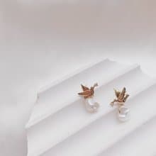 小鳥鋯石巴洛克珍珠耳環