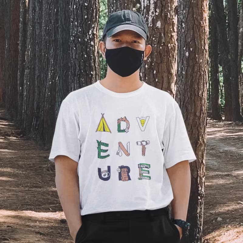 Adventure Typography 中性短袖T恤 白色 戶外冒險探險運動露營