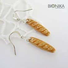 French Baguette Miniature Food Earrings Bread Small Earrings Food Jewelry gift