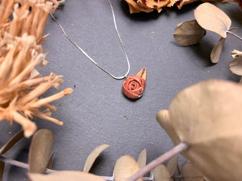 Re-Re蠶絲金工—蘇菲雅小玫瑰項鍊