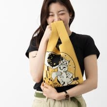 Jubilee ニットトートバッグ 大きめマルシェサイズ 猫 Yellow