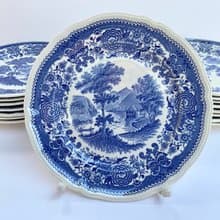 甜點盤德國唯寶藍色布爾根蘭復古 1970 年