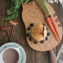 喵有型龍貓面包板實木砧板日式手工創意早餐牛排沙拉盤家用餐具