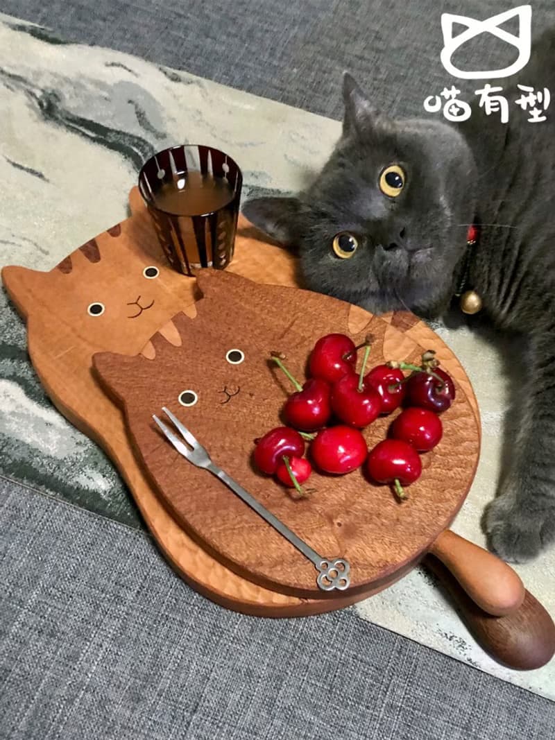 喵有型龍貓面包板實木砧板日式手工創意早餐牛排沙拉盤家用餐具