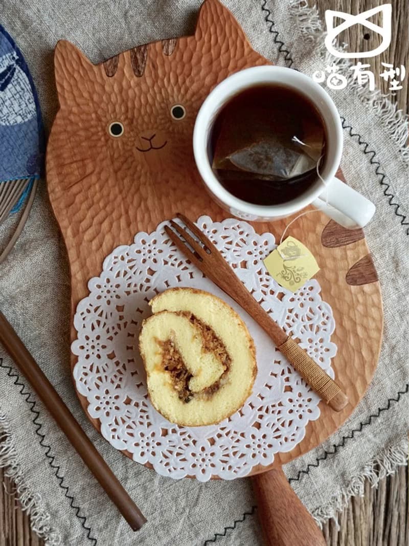 喵有型龍貓面包板實木砧板日式手工創意早餐牛排沙拉盤家用餐具