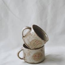 White Earthenware Botanical Mini Mug