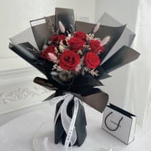 經典紅色永生玫瑰花束