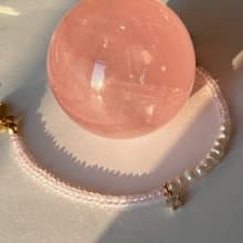 PEARLS & PALE PINK CRYSTAL BRACELET