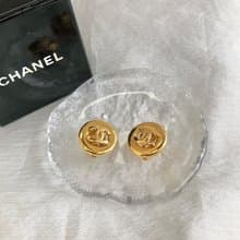 【 日本直送　名牌中古包 】CHANEL シャネル イヤリング ゴールド ココマーク ラウンド vintage ヴィンテージ オールド 2huxmb