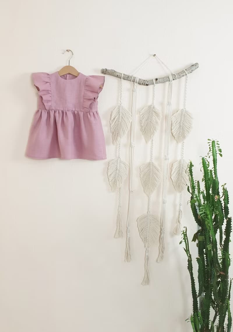Natural linen  dress, dresses for girl, Easter baby dress, summer baby dresses