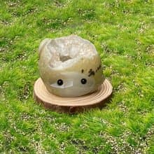 能量原礦晶洞-天然瑪瑙白晶洞療癒精靈 能量擺件 消磁淨化 財運