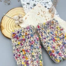 手作鉤針兒童露趾手套