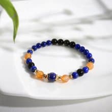 珊瑚與熱帶魚 | A15青金石橘色瑪瑙黑曜石水晶手鍊